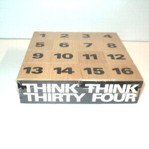 Skor-Mor Think Think Thirty Four Magic Square Game Puzzle "15 Puzzle" Wood NEW